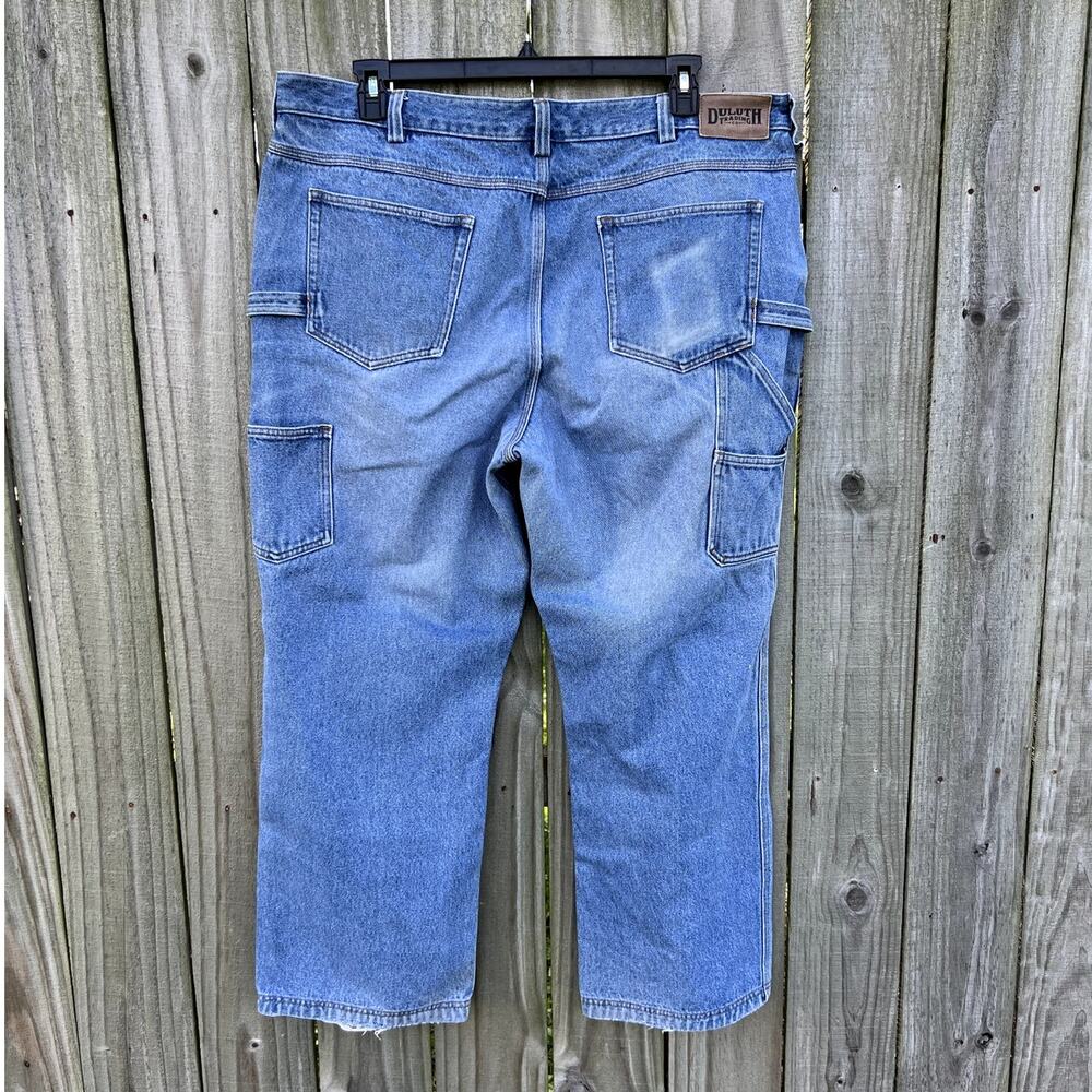 Duluth Trading Co Mens 42x30 Carpenter Jeans Blue Denim‎ Work Pants